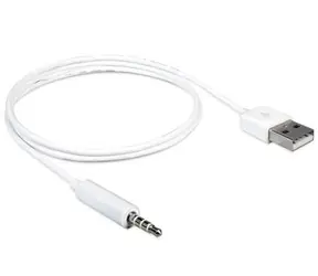 DeLock Cable USB-A samec > Stereo jack 3.5 mm samec 4 pin / IPod Shuffle / 1m