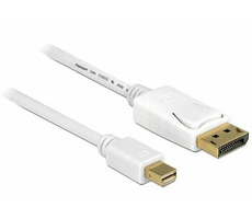 DeLock kábel mini Displayport samec > Displayport samec / 2 m / biely