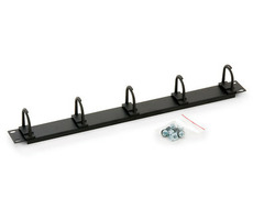 Triton 19&quot; vyvaz. panel 1U plastový 5 x úchytka veľká BK