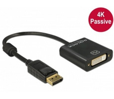 Delock adaptér Displayport 1.2 samec <-> DVI samica 4K / pasívne / čierny