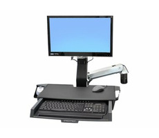 Ergotron StyleView Sit-Stand Combo Arm s prac. plochou / nástenný držiak do lišty / na LCD, klávesnici a myš / sklopný