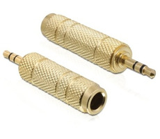 DeLock adaptér stereo jack 3.5 mm samec na stereo jack 6.35 mm samica