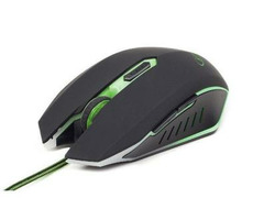 Gembird MUSG-001-G / herná optická myš / 2400 DPI / 6-tlačítková / USB / čierna so zeleným podsvietením