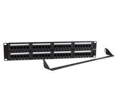 Gembird NPP-C648CM-001 / patch panel 19" / 48 Port 2U cat.6e / so zadnou organizáciou káblov / čierny