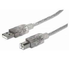 Manhattan Hi-Speed USB 2.0 kábel AB M/M / 3m / strieborný
