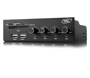 DEEPCOOL ROCKMASTER / regulátor ventilátorov do 5.25" pozícia / čítačka kariet / USB / čierna