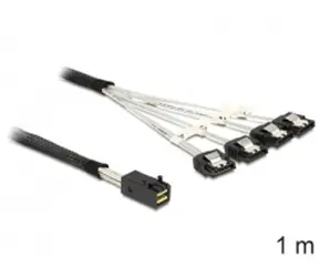 DeLock Kábel Mini SAS HD x 4 SFF 8643 samec > 4 x SATA 7 Pin samica / 1m