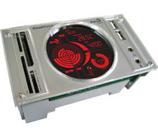 AeroCool CoolWatch / multifukčný panel do 2x5.25&quot; pozícia / strieborná