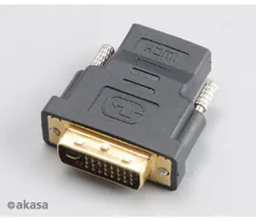 AKASA AK-CBHD03-BK / redukcia / DVI Samec na HDMI Samica / pozlátené kontakty