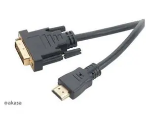 AKASA AK-CBHD06-20BK / redukcia / DVI-D na HDMI / pozlátené kontakty / 2m