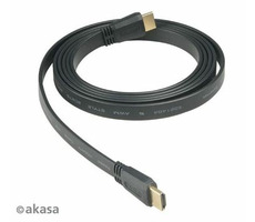 AKASA AK-CBHD05-20BK / PROSLIM HDMI prepojovací kábel / plochý / pozlátené konektory / 2m