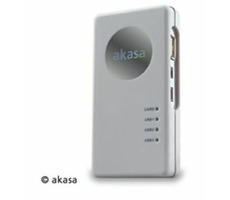AKASA AK-HC-01WHEU / externá čítačka kariet Allv1 / USB hub / USB2.0 / biela