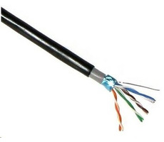 LYNX FTP kábel Cat5E / vonkajší PE / dvojitý plášť PE + PVC / 305m / čierny