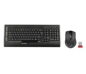 A4tech 9300F / set bezdrôtovej klávesnice a V-Track optická myš / CZ / US / USB / čierna