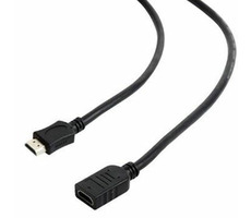 C-TECH Kábel HDMI-HDMI 1.4 MF / tienený / pozlátené kontakty / 4.5m / predlžovací čierny