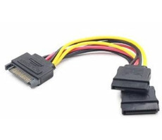 C-TECH Kábel SATA napájací na 2x SATA / rozdvojka / 15cm