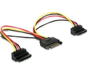 C-TECH Kábel SATA napájací na 2x SATA 90 ° / rozdvojka / 15cm