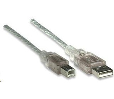 Manhattan Kábel USB 2.0 AB / prepojovací / 5m / strieborný