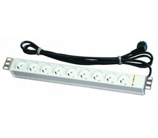 Napájací panel / 9x UTE / 1U / RAL7035 / 3m kábel