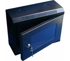 DATACOM 10&quot; rack jednodielny 6U 140 čierne / sklenené dvere