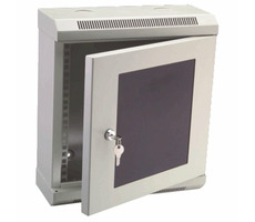 DATACOM 10&quot; rack jednodielny 9U 140 šedé / sklenené dvere