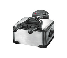 Clatronic FR 3195 čierna / Fritovací hrniec / 2 fritovacie koše / 2000 W / 4L / objem 2 kg / nerez