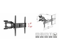 ECG LD 326001 čierna / nástenný držiak na televízie 32 &quot;-60&quot; / VESA 400 x 400 / vzdialenosť od steny 56-465 mm / do 30 kg 