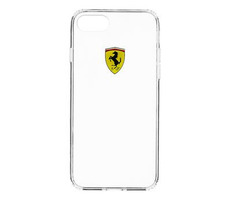 Ferrari Racing TPU Puzdro zadný kryt pre Apple iPhone 7 &amp; 8 číra