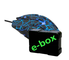 E-BLUE Auroza Gaming e-box modrá / herná optická myš / 6tlačítok / 1 koliesko / drôtová (USB) / 4000DPI