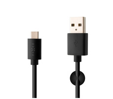 FIXED Dátový a nabíjací kábel s konektorom USB-C USB 2.0 čierna / 3A / držiak a sťahovací pásik v balení