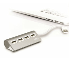 PORT CONNECT USB HUB 4x USB 2.0 sivá