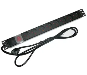 XtendLan 19" rozvodný panel 8x230V 10A / ČSN / kábel do UPS (IEC320 C14) / vypínač / indikátor napätia / kábel 1.8m / 1U