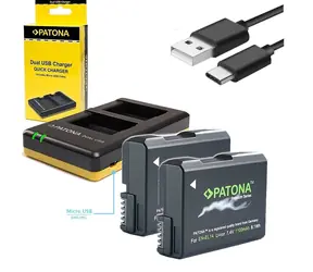 PATONA nabíjačka Foto Dual Quick Nikon EN-EL14 + 2x batéria 1100mAh