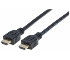 Manhattan kábel do steny HDMI-HDMI 1m / Ethernet / tienený / čierny