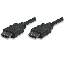 Manhattan kábel pre monitory HDMI-HDMI 5m / čierny / tienený