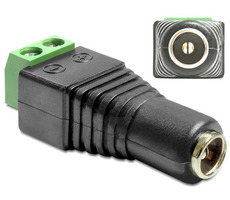 DeLock adaptér DC 2.5 x 5.5 mm samica &gt; svorkovnica 2 piny
