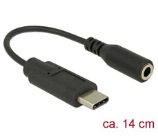 DeLock audio adaptér USB Type-C samec > Stereo Jack samica / 14 cm