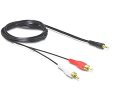 DeLock audio Kábel 3.5 mm stereo jack samec > 2 x RCA samec 1.5 m