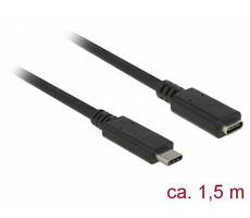 DeLock predlžovací kábel SuperSpeed USB (USB 3.1 Gen 1) USB Type-C samec > port samica 3 A / 1.5 m