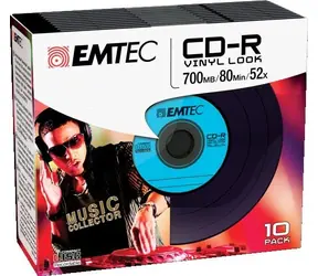 EMTEC CD- R Vinyl Look / 700MB / 52x / Slim case 10 ks