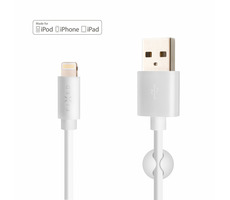 FIXED Dlhý dátový a nabíjací kábel s konektorom Lightning 2 m biela / MFI certifikácia / 2.4A