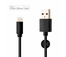 FIXED Dlhý dátový a nabíjací kábel s konektorom Lightning 2 m čierna / MFI certifikácia / 2.4A