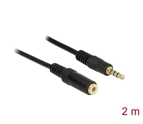 Delock predlžovací kábel Audio Stereo Jack 3.5 mm samec > Stereo Jack 3.5 mm samica 2 m čierna
