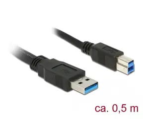 DeLock Kábel USB 3.0 Typ-A samec > USB 3.0 Typ-B samec 0.5 m čierna
