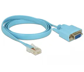 Delock Adaptér RS-232 DB9 samica > 1 x Sériový RS-232 RJ45 samec 1 m modrá