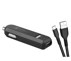 Avacom CarMAX 2 nabíjačka do auta (microUSB) čierna / 2x Qualcomm Quick Charge 2.0 / microUSB kábel