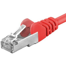 PremiumCord SFTP CAT6A 0.5m červená / Patch kábel / RJ45-RJ45