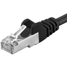 PremiumCord SFTP CAT6A 1.5m čierna / Patch kábel / RJ45-RJ45