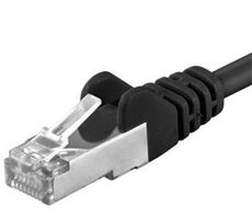 PremiumCord SFTP CAT6A 2m čierna / Patch kábel / RJ45-RJ45