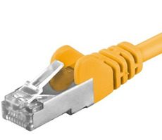 PremiumCord SFTP CAT6A 0.5m žltá / Patch kábel / RJ45-RJ45